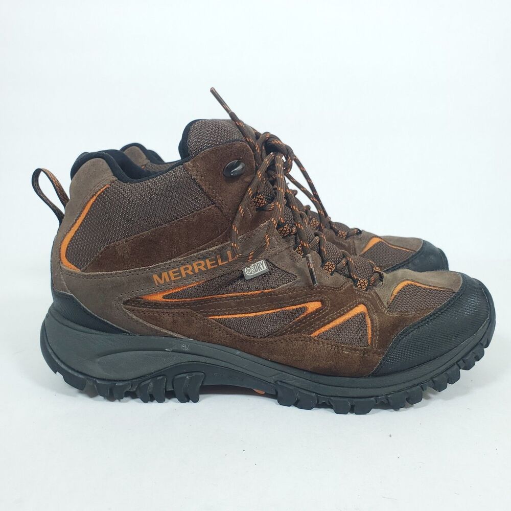 Merrell Brown Phoenix Bluff Mid Waterproof Hiking Boots Shoes Mens Size 12 US